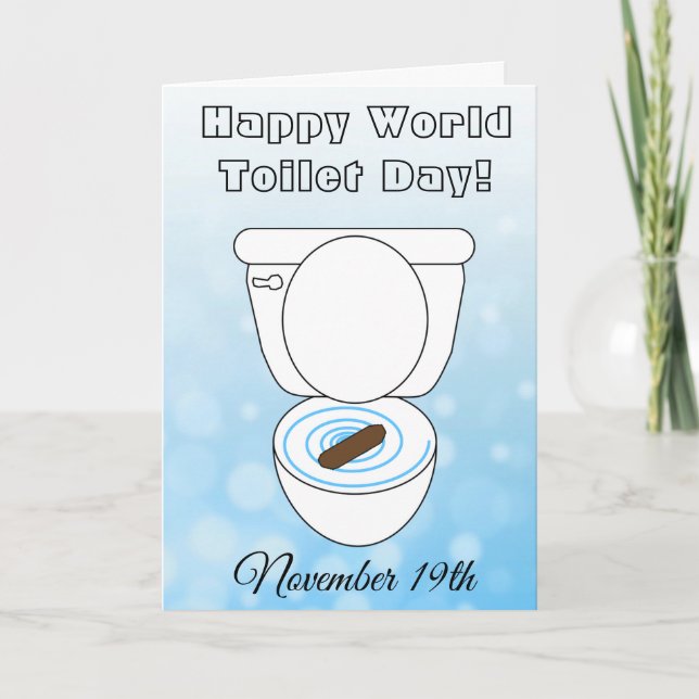 Lycklig World Toilet Day Funny Helgdagars Card Kort (Framsida)