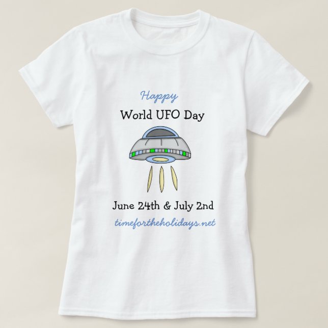 Lycklig World UFO Day June 24:e T-Shirt (Design framsida)