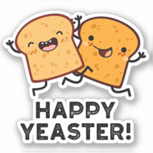 Lycklig Yeaster Funny Bread Pun Klistermärken