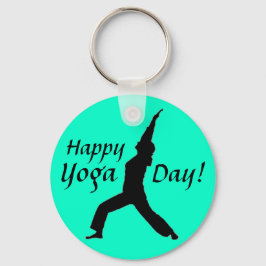 Lycklig Yoga-dagen! Keychain-Jade Nyckelring