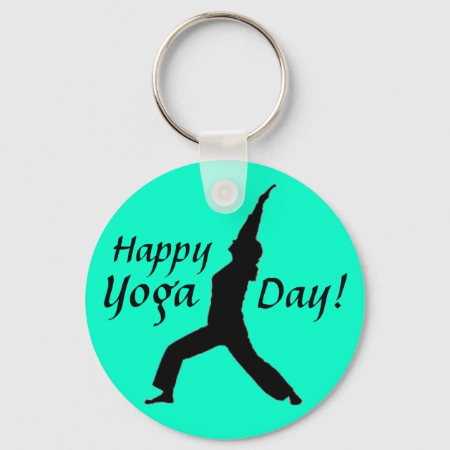 Lycklig Yoga-dagen! Keychain-Jade Nyckelring (Framsida)