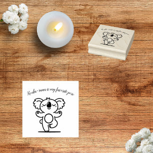 Lycklig Yoga Koala Frimärke Stämpel