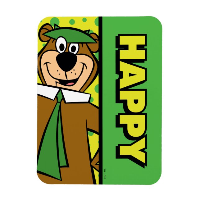 Lycklig Yogi Bear Magnet (Vertikal)