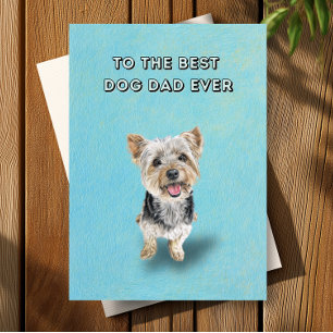 Lycklig Yorkshire Terrier Best Hund Pappa Fars dag Kort