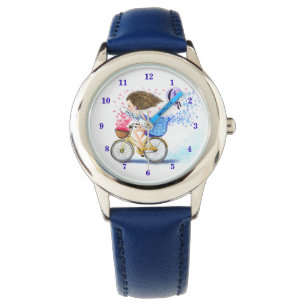 Lycklig Young Girl on a Bike - Romantic Kärlek Armbandsur
