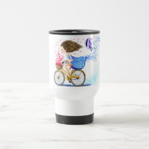 Lycklig Young Girl on a Bike - Romantic Kärlek Resemugg