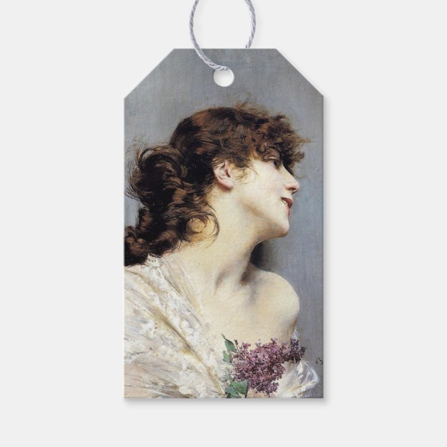 Lycklig Young Woman (av Giovanni Boldini) Presentetikett (Framsidan)