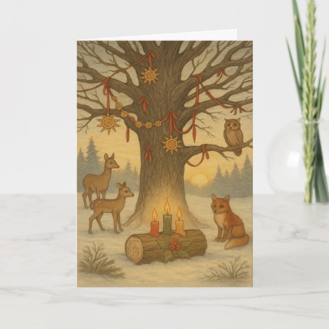 Lycklig Yule Helgkort (Framsida)