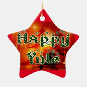 Lycklig Yule trädprydnad Julgransprydnad Keramik