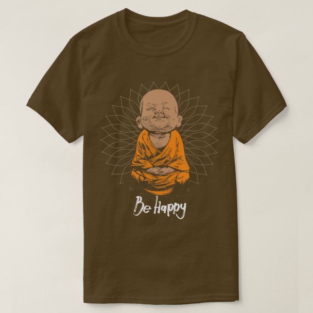 Lycklig Zen liten baby Buddha T-skjorta Mandala Te T Shirt (Design framsida)