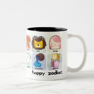 Lycklig Zodiacmugg Två-Tonad Mugg