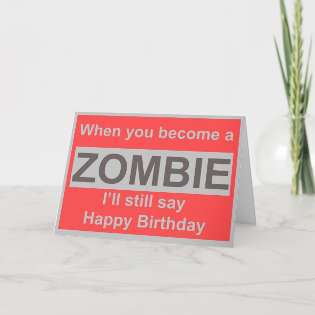 Lycklig Zombie Birthday Kort (Framsida)
