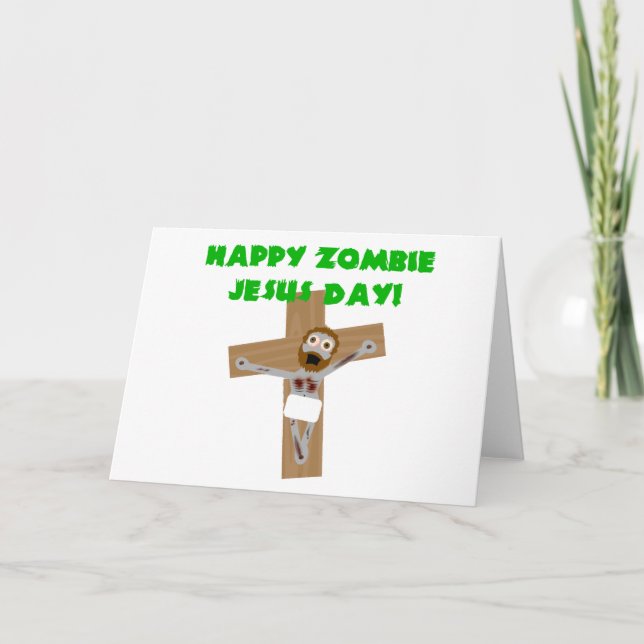 Lycklig Zombie Jesus Day Helgkort (Framsida)