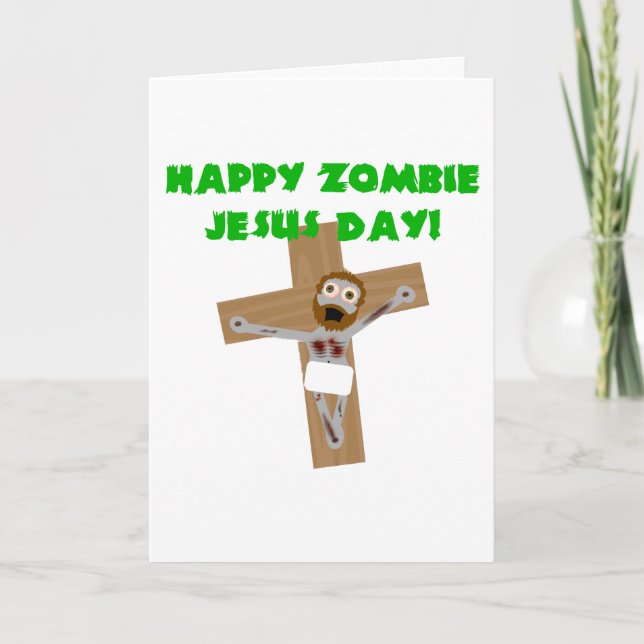 Lycklig Zombie Jesus Day Helgkort (Framsida)