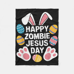 Lycklig Zombie Jesus Day Påsk Zombie Fleecefilt