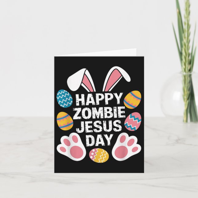 Lycklig Zombie Jesus Day Påsk Zombie Kort (Framsida)