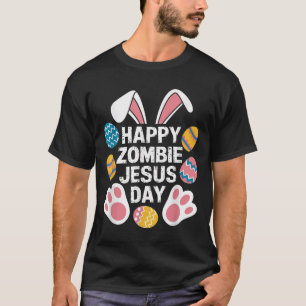 Lycklig Zombie Jesus Day Påsk Zombie T Shirt
