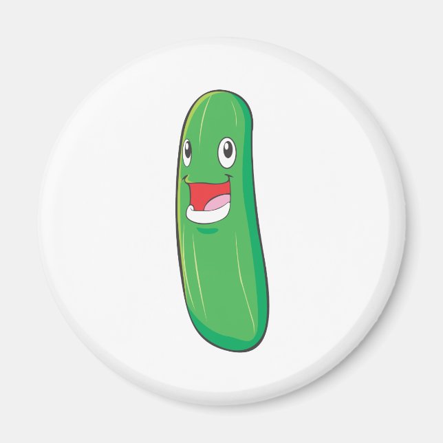 Lycklig Zucchini Vegetable Tecknad Magnet (Framsidan)