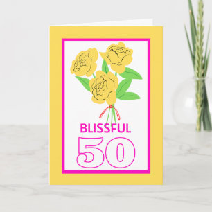 Lyckliga 50 gyllene bröllopsdag Rosor Kort