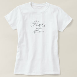 Lyckliga Alltid Efter Svart Typografi Brud Bröllop T Shirt