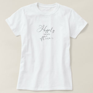 Lyckliga Alltid Efter Svart Typografi Brud Bröllop T Shirt
