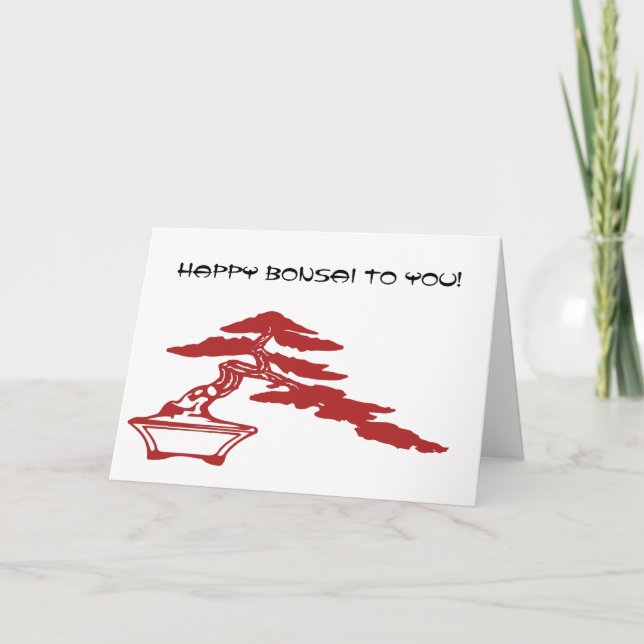 Lyckliga Bonsai till dig! Kort (Framsida)