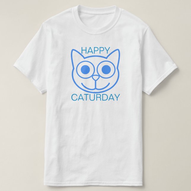 Lyckliga Caturday T-shirt (Design framsida)
