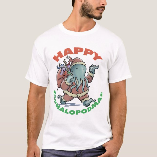 Lyckliga Cephalopodmas T-shirt (Framsida)