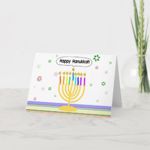 Lyckliga Channukah Menora/Chanukia Helgkort