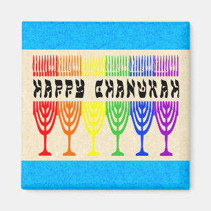 Lyckliga Chanukah för regnbåge magneter