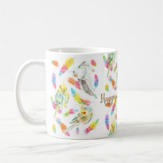 Lyckliga cockatiels liv kaffemugg
