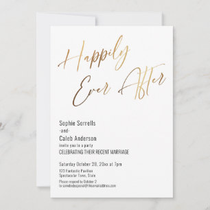 Lyckliga dagar Modern Elegant Guld Typografi Inbjudningar