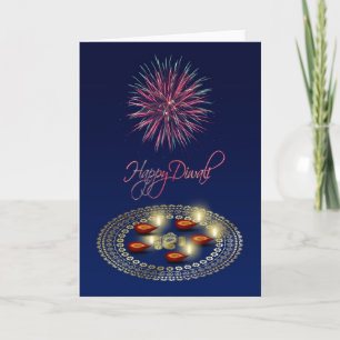 Lyckliga Diwali Ganesha Rangoli - hälsningkort Kort