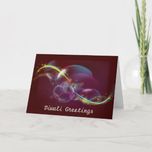 Lyckliga Diwali med bubblar beställnings- text Kort