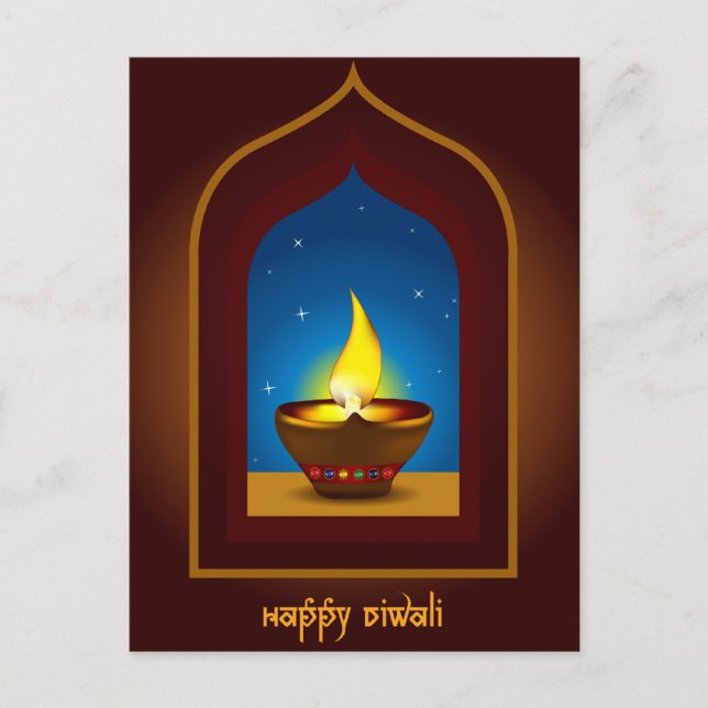 Lyckliga Diwali Vykort (Framsida)