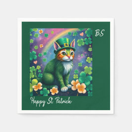 Lyckliga Djur i Förklädnad - St. Patrick’s Day Kul Pappersservett