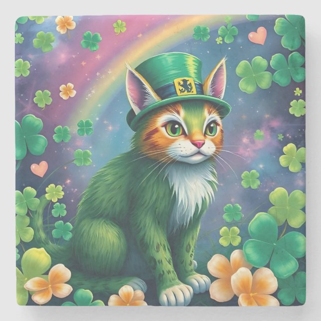 Lyckliga Djur i Förklädnad - St. Patrick's Dag Rol Stenunderlägg (Framsidan)