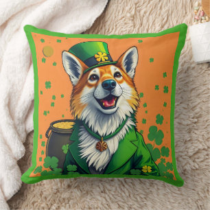 Lyckliga Djur i Förklädnad - St. Patrick's Day Kul Kudde