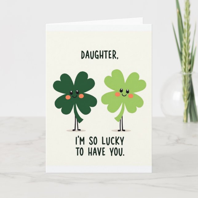 Lyckliga Dotter Klöver Kort (Framsida)