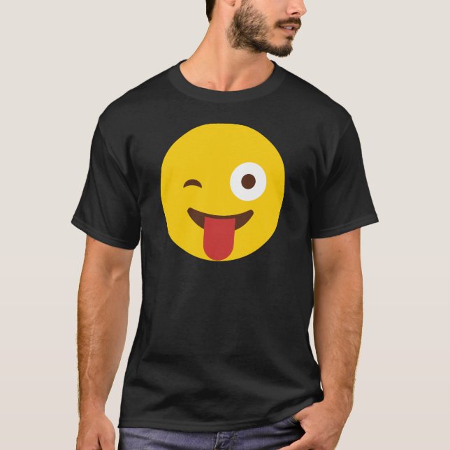 Lyckliga Emoji med tungan ut Tee (Framsida)