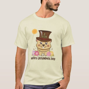 LYCKLIGA FEB 2 FÖR GROUNDHOG-DAG MANAR T-TRÖJA T SHIRT