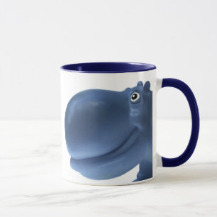 Lyckliga flodhästblått mugg