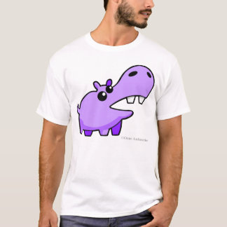 Lyckliga flodhästTshirts för vänlig purpurfärgad T-shirt