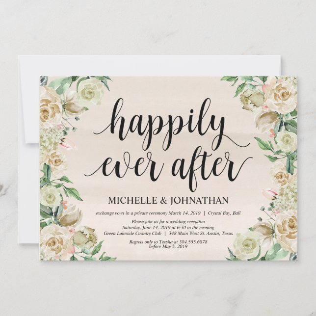 Lyckliga för alltid, Vigselmottagning Inbjudan (Framsida)