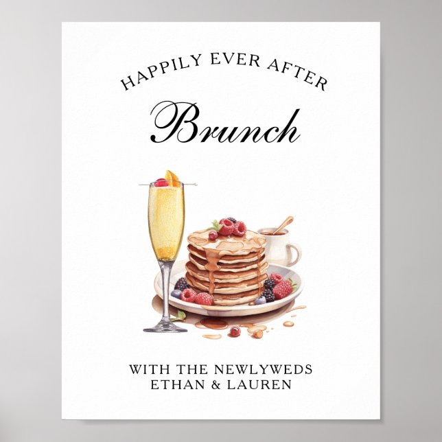 Lyckliga För Evigt Bröllopsbrunch Poster (Framsidan)