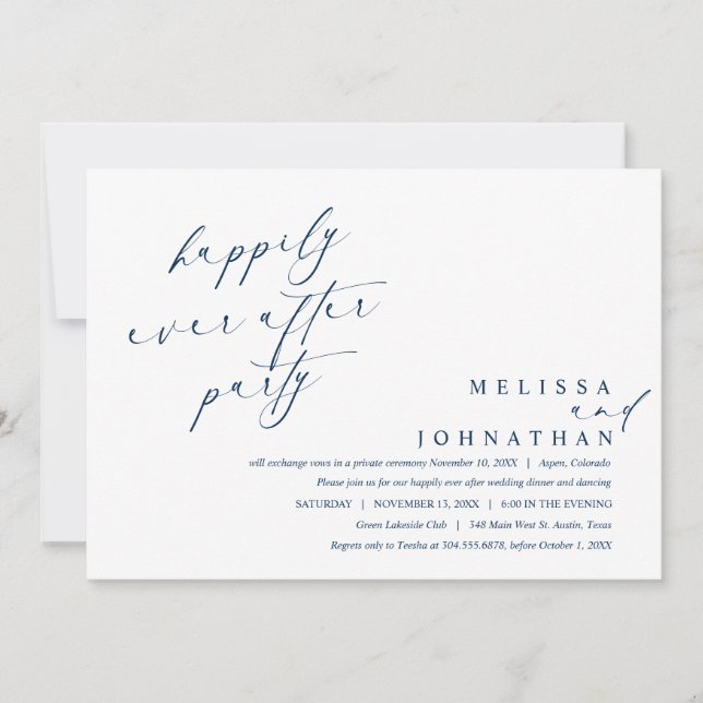 Lyckliga För Evigt Middagsparty och Dans Inbjudningar (Framsida)