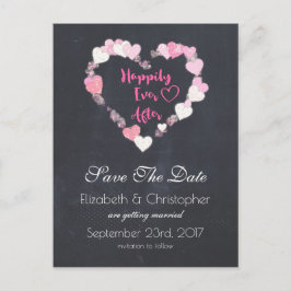 Lyckliga För Evigt Rosa Hjärtan Spara Datumet Meddelande Vykort