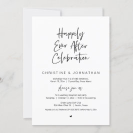 Lyckliga För Evigt, Svart, Bröllopsfirande i Smyg Inbjudningar