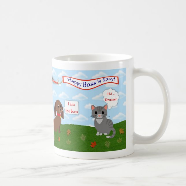 Lyckliga framstickandes dag med det katt-, hund- kaffemugg (Höger)