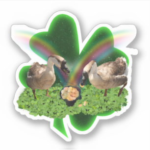 Lyckliga gäss St. Patrick's Day Klistermärken